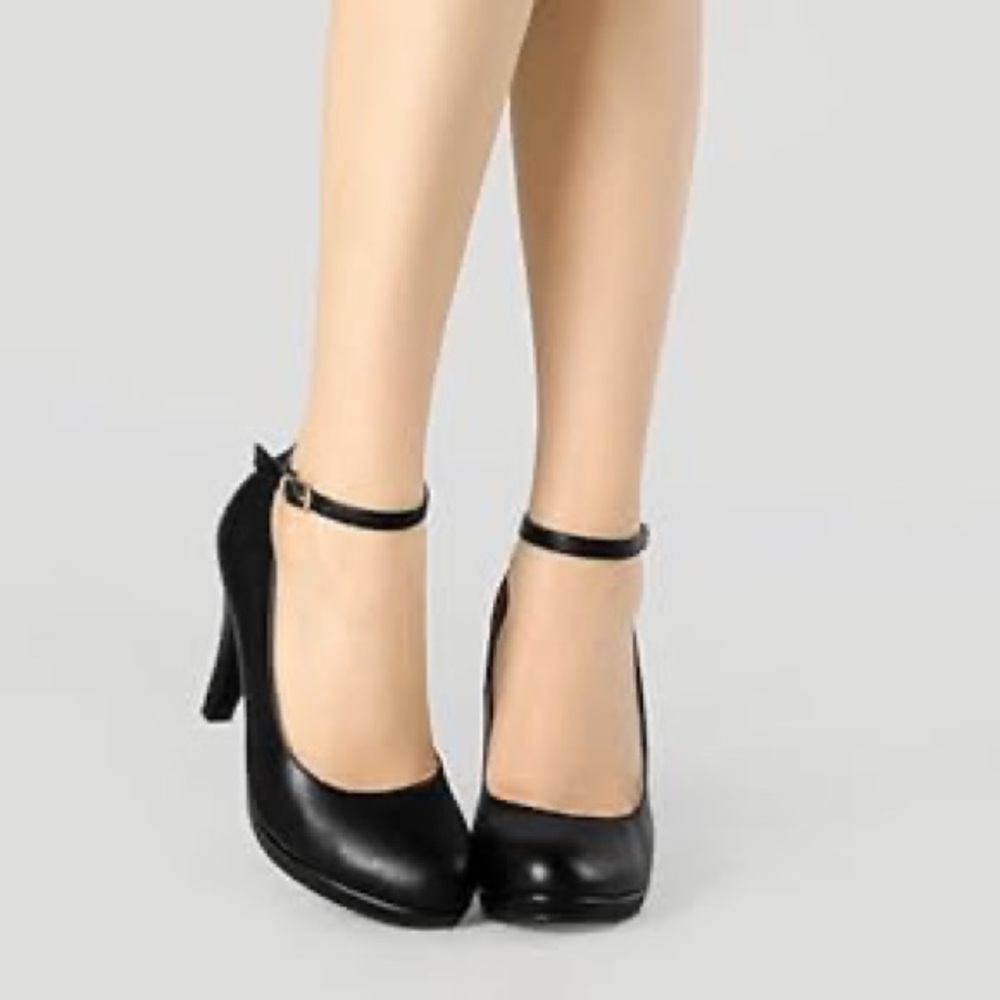 Allegra K Women’s Round Toe, Stiletto Heel Ankle Strap Pumps Size 7